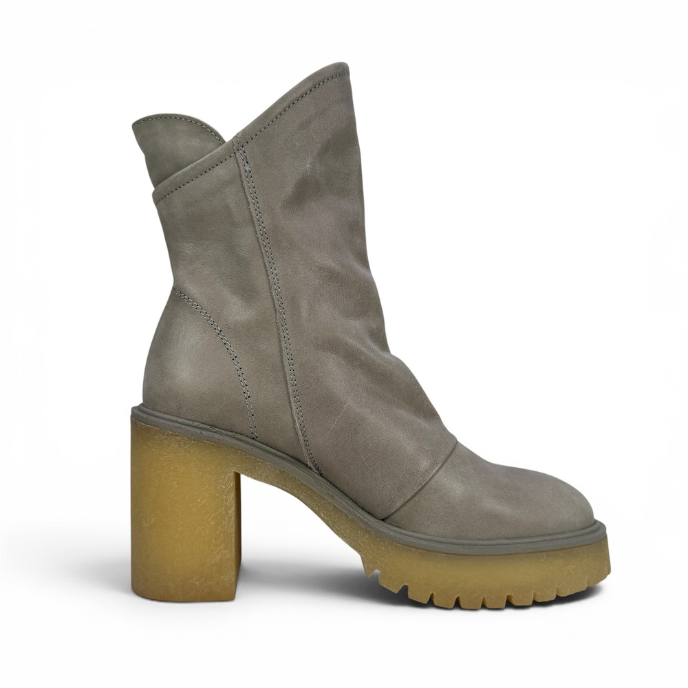 Free People Jack Zip Ankle Boots Womens 7.5 EU 38 Nickel Leather Platform Lug - Picture 5 of 14